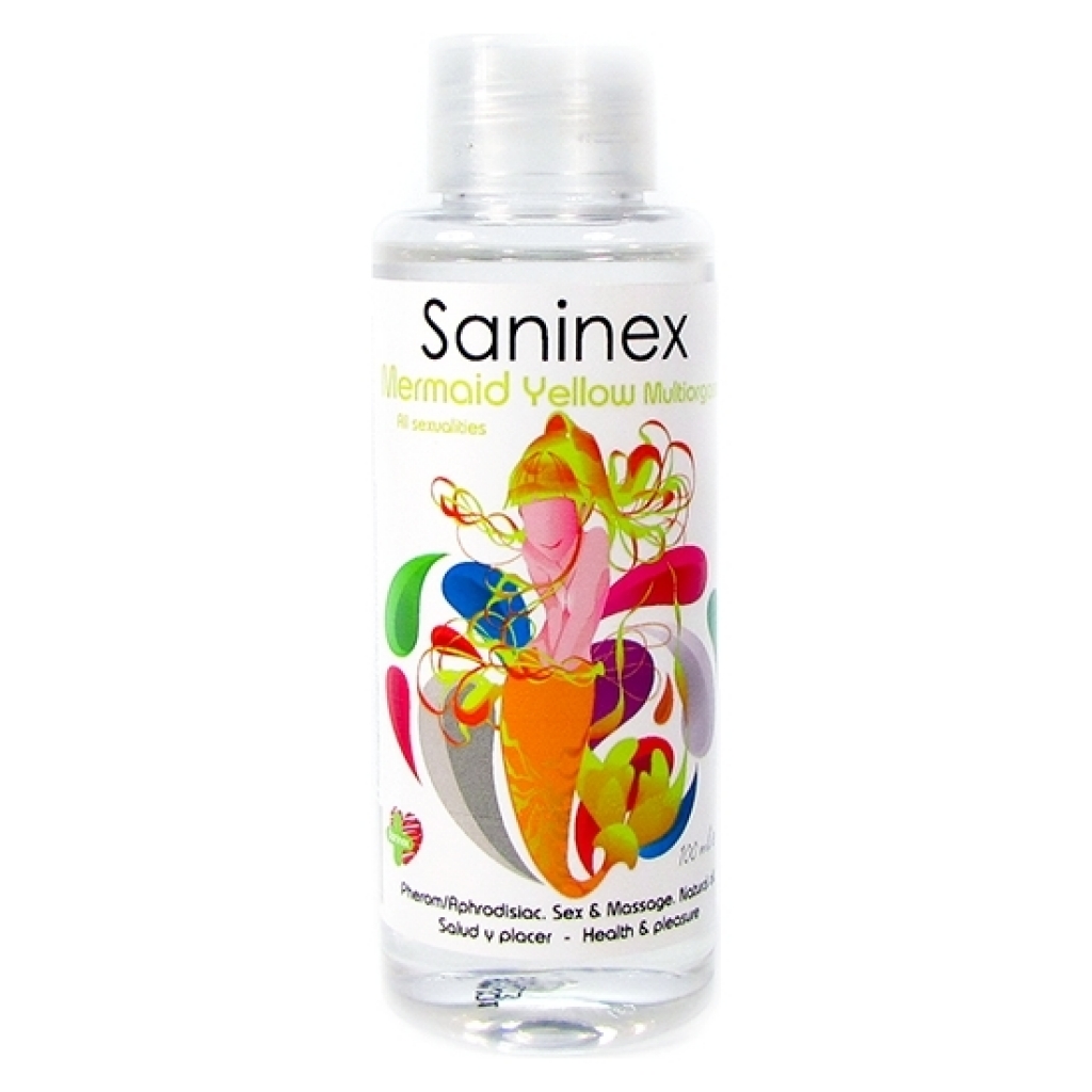 Saninex mermaid yellow multiorgasmic - sex & massage oil 100 mililitros