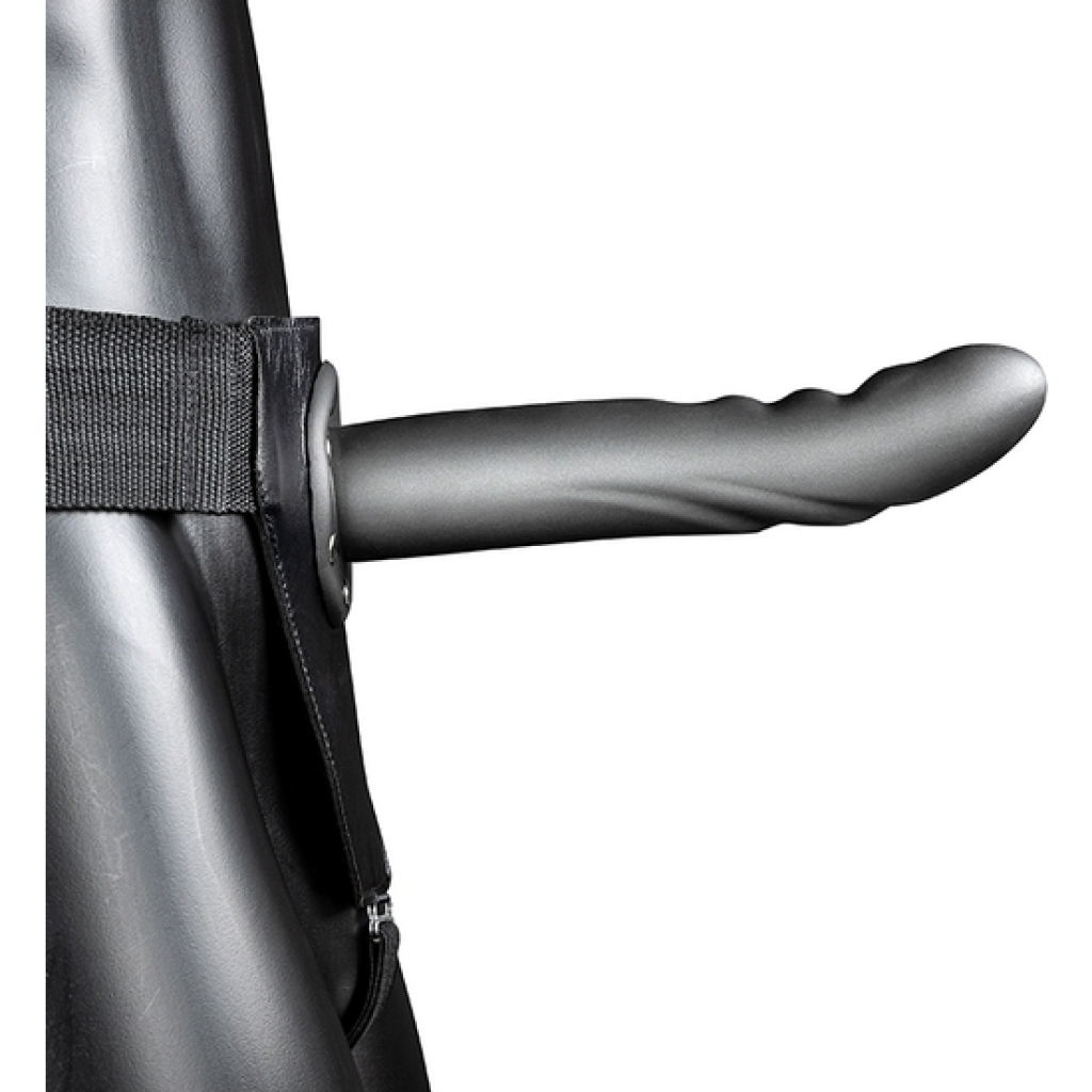 Ouch-strap-on curvo texturizado - 8 / 20 centímetros-metalizado