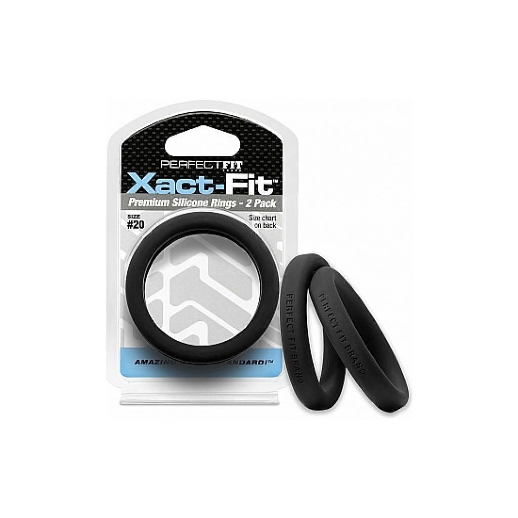 Xact-fit pack de 2 anillos de silicona 19 centímetros - negro
