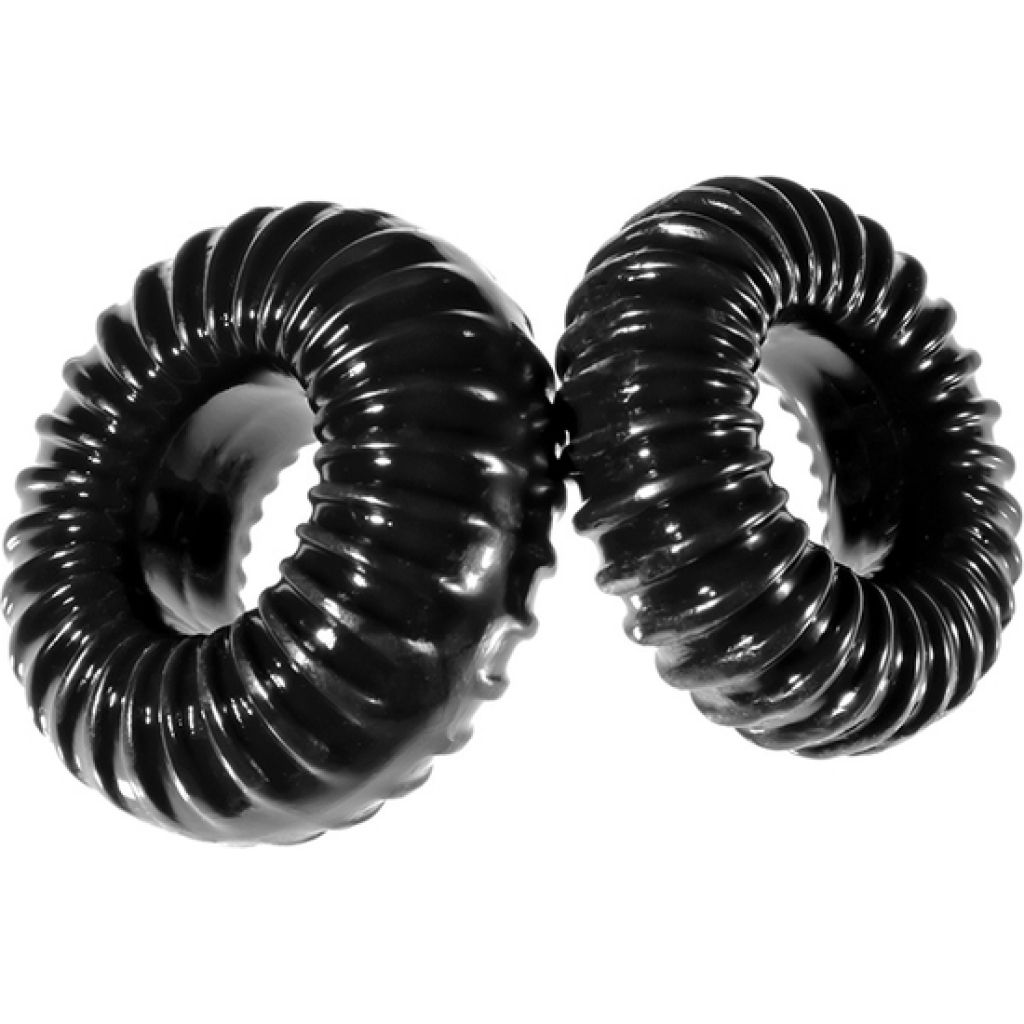 Pack 2 anillos de silicona elásticos slim - negro