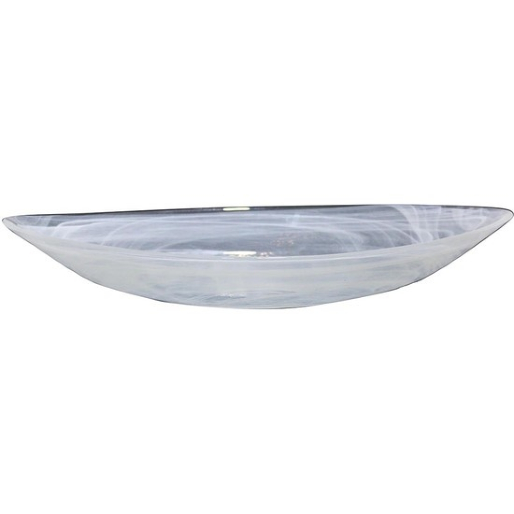 Bowl oval alabastro acapulco blanco 32x12x5 centímetros