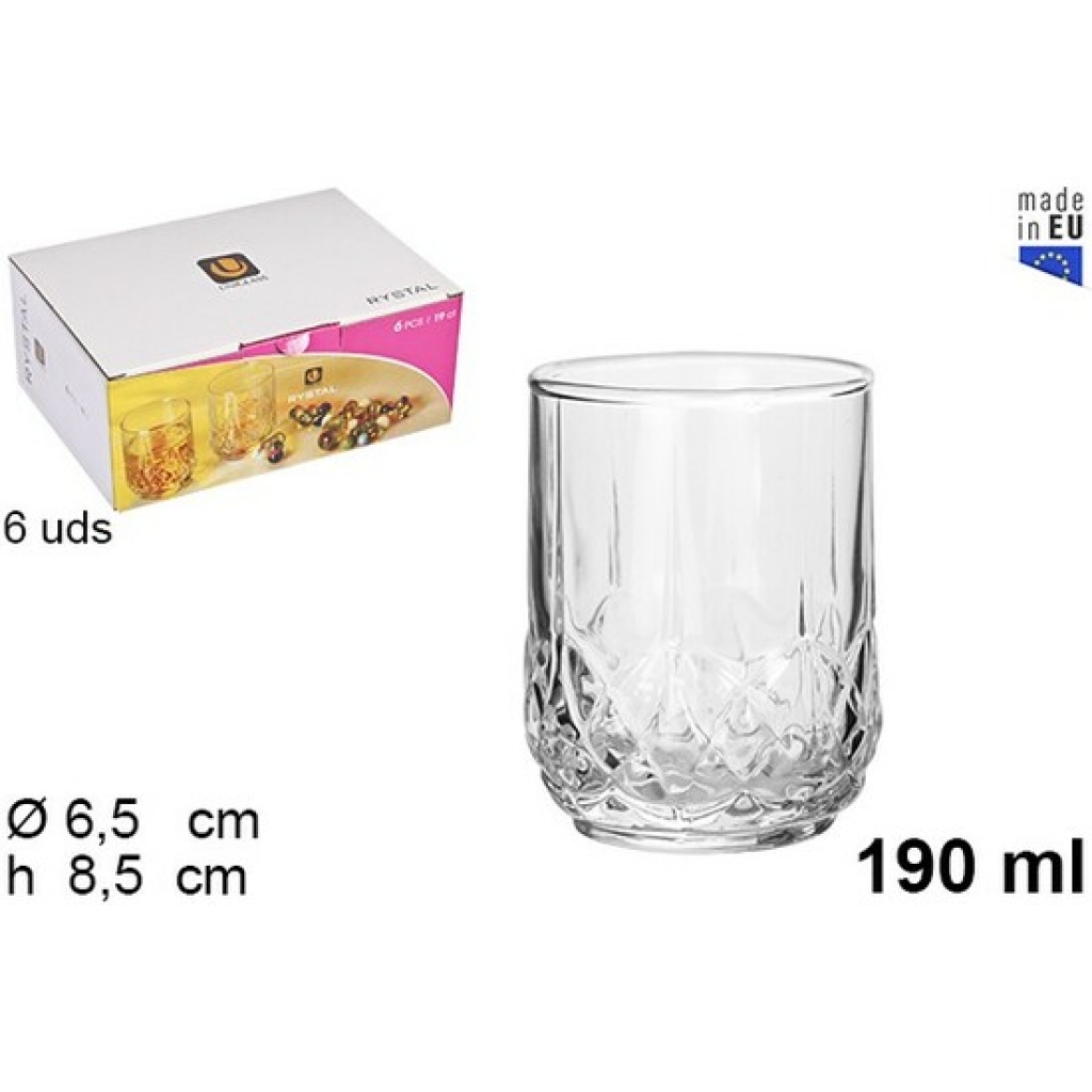 Vaso cristal vino rystal 190 mililitros