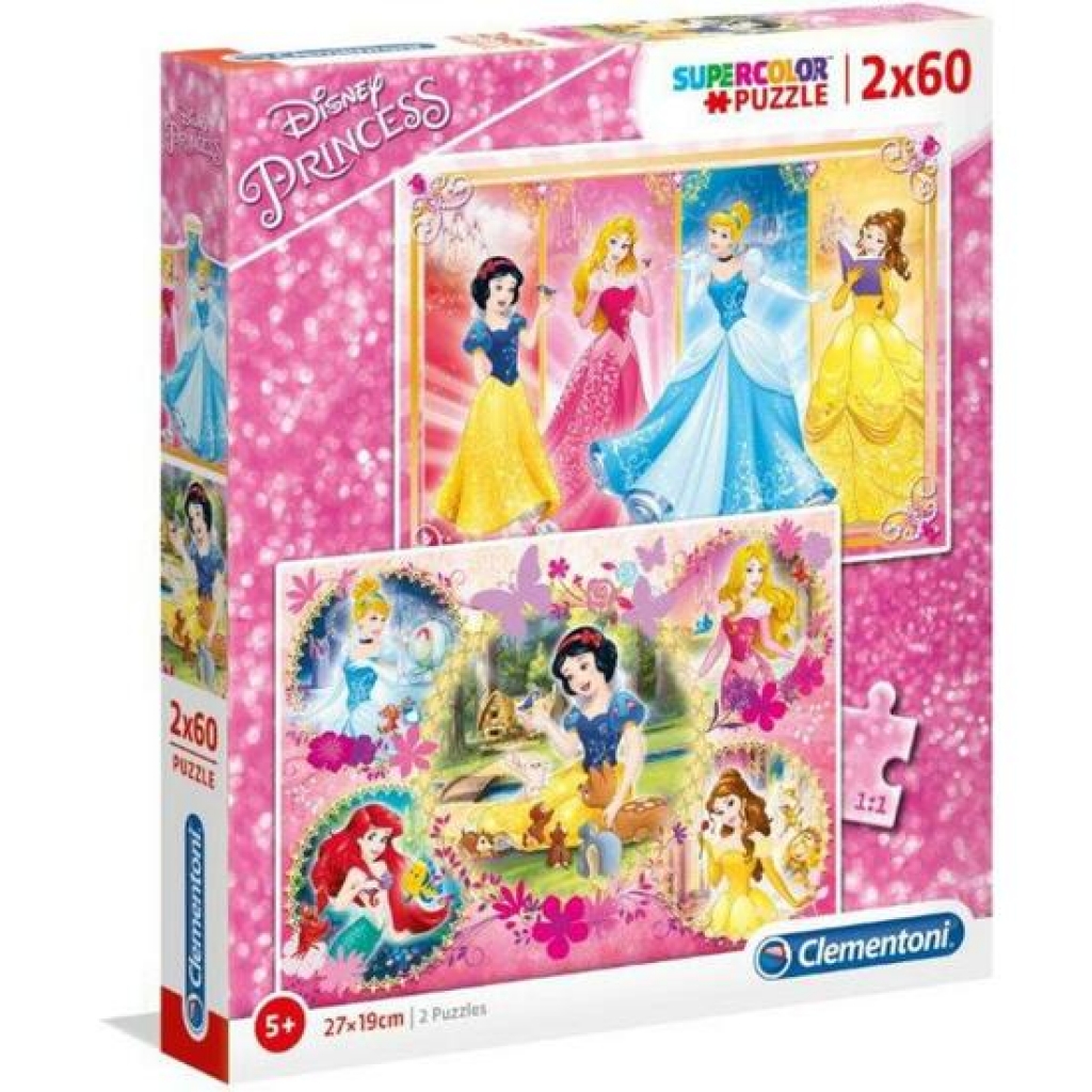 Puzzle 2x60 piezas. princesas disney