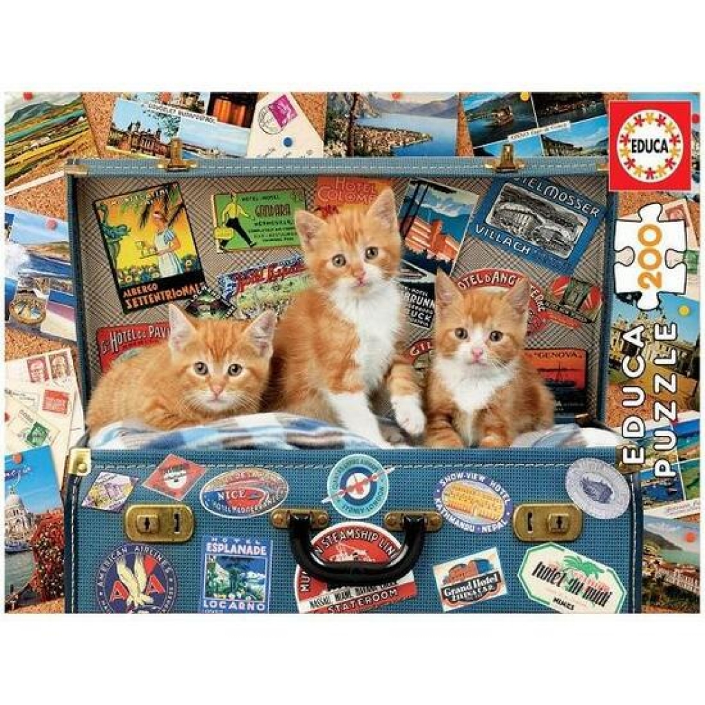 Puzzle educa 200 piezas gatitos viajeros