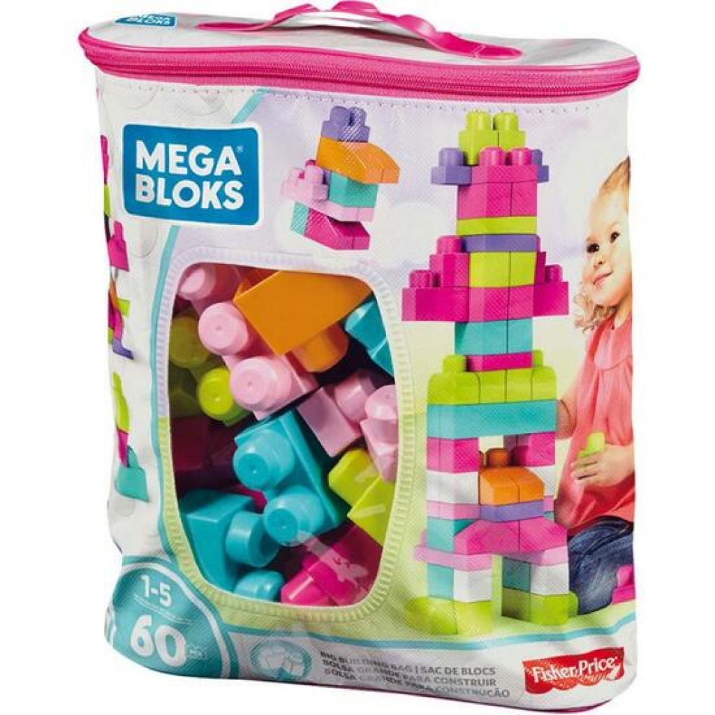Bolsa rosa mega bloks 60 piezas.