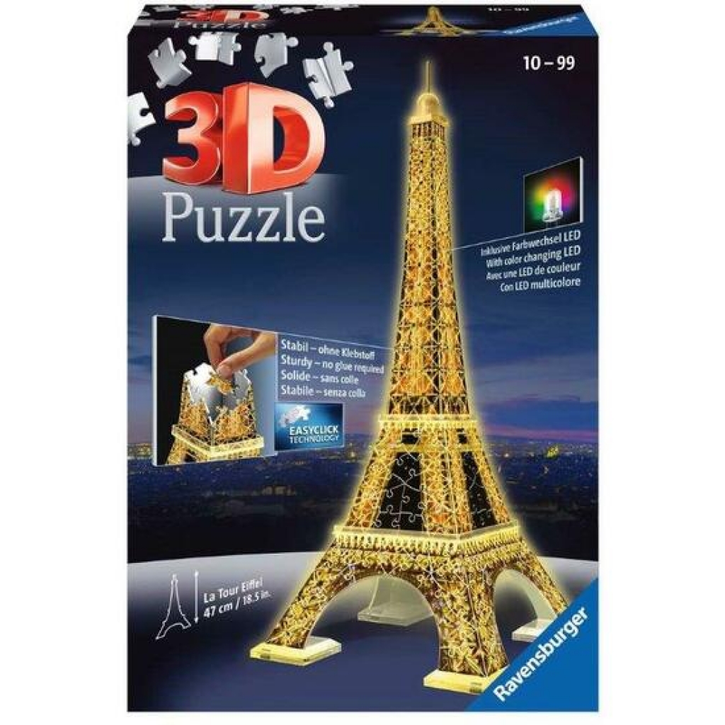 Puzzle 3d torre eiffel 216 piezas.luz