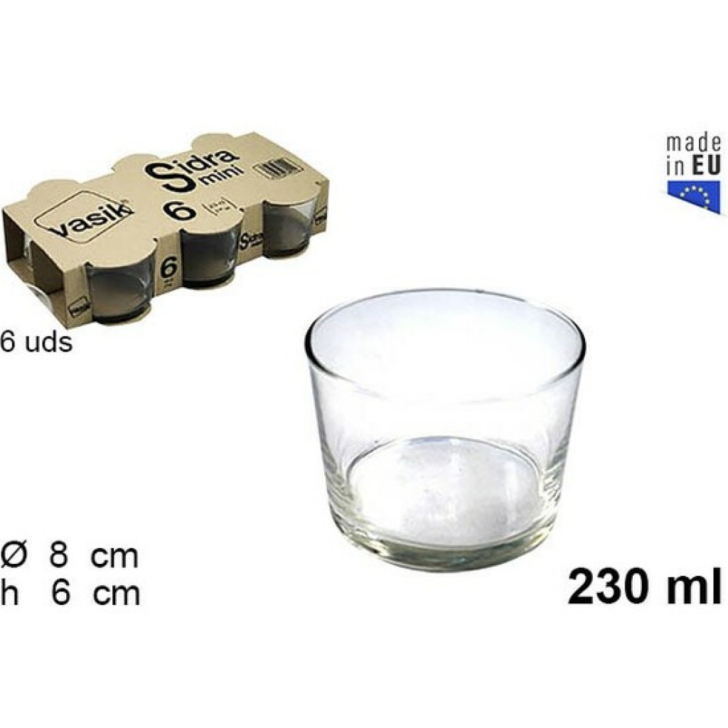 Vaso cristal sidra mini 230 mililitros