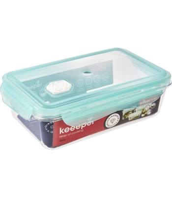 Caja para alimentos frescos con cierre de clic,22,5 x 13,5 x 6,5 centímetros, 1 l, tina tritan, aquamarine (verde)