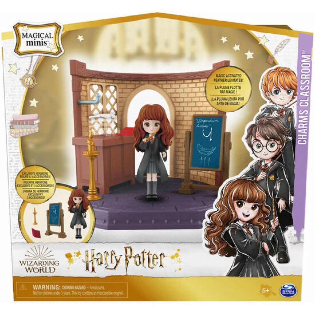Aula encantamientos magicos + figura hermione harry potter 5 centímetros