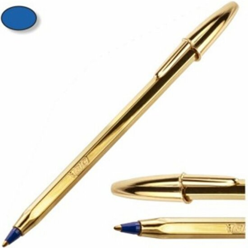 Bolígrafo bic cristal shine oro tinta azul 1,0milímetros.