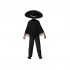 Disfraz esqueleto poncho musical divertido negro niño talla - 10/12 años