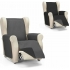 Rombo cubre sofa reversible acolchado 1 plaza gris/negro