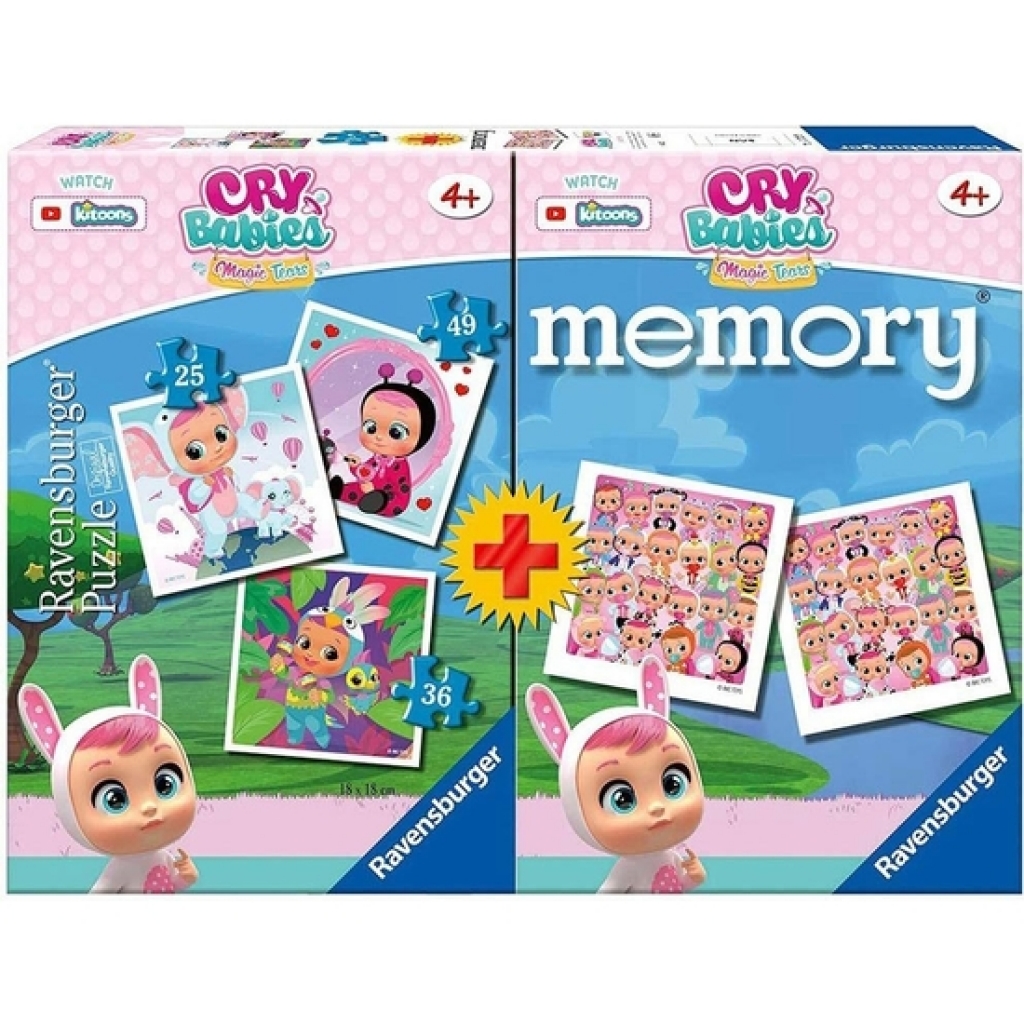Bebés llorones memory + puzzle triple