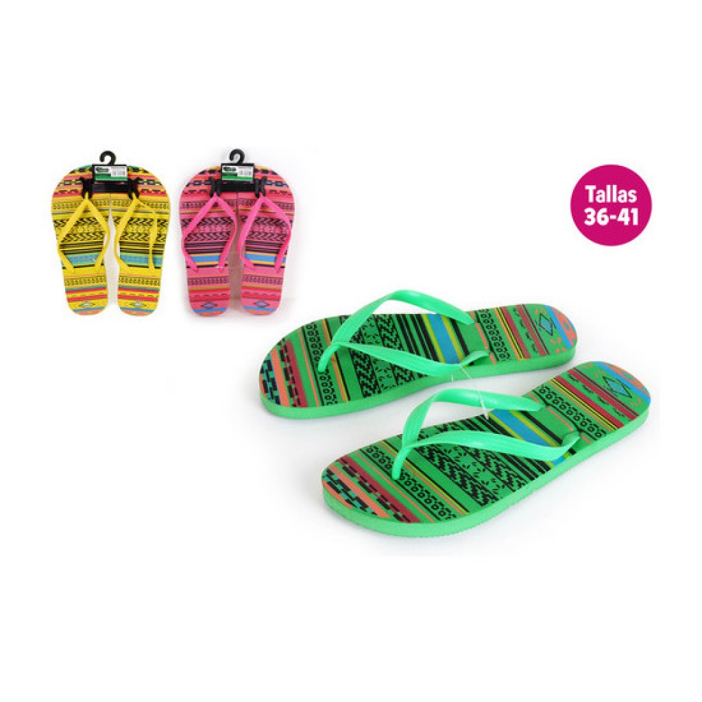 Zapatillas playa diseño rayas verde talla 36