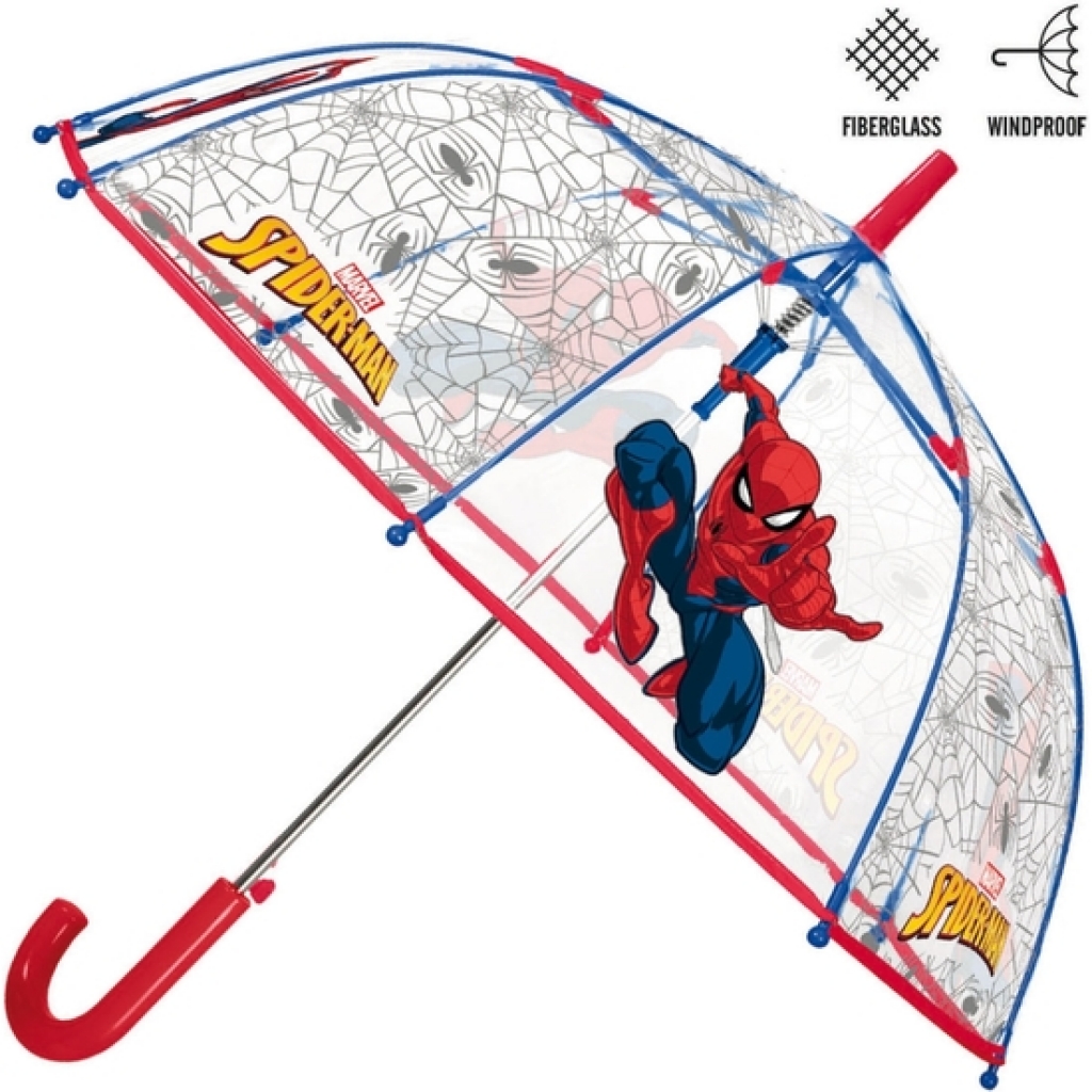 Spiderman paraguas automático campana transparente 74 centímetros