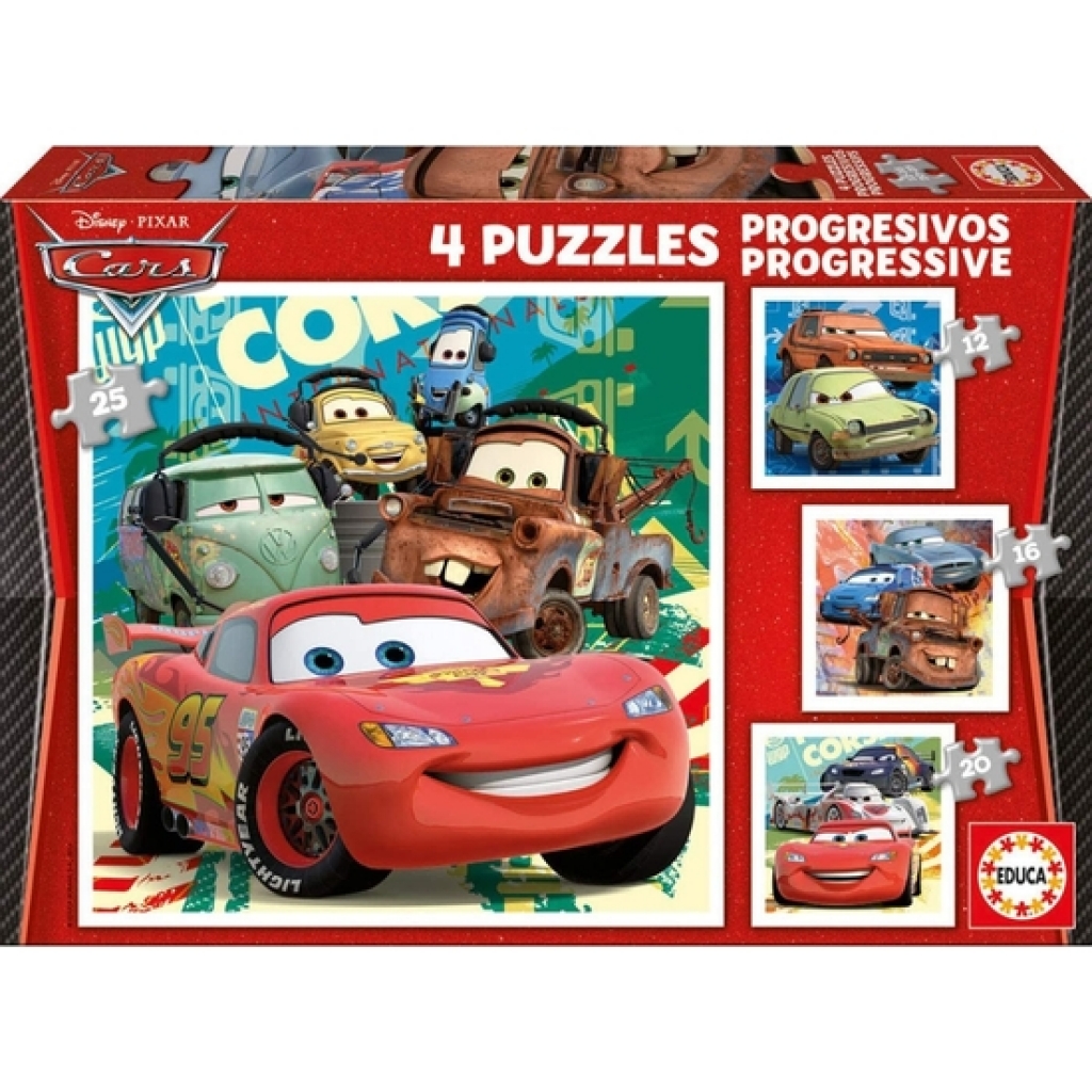 Cars puzzles progresivos 12-16-20-25