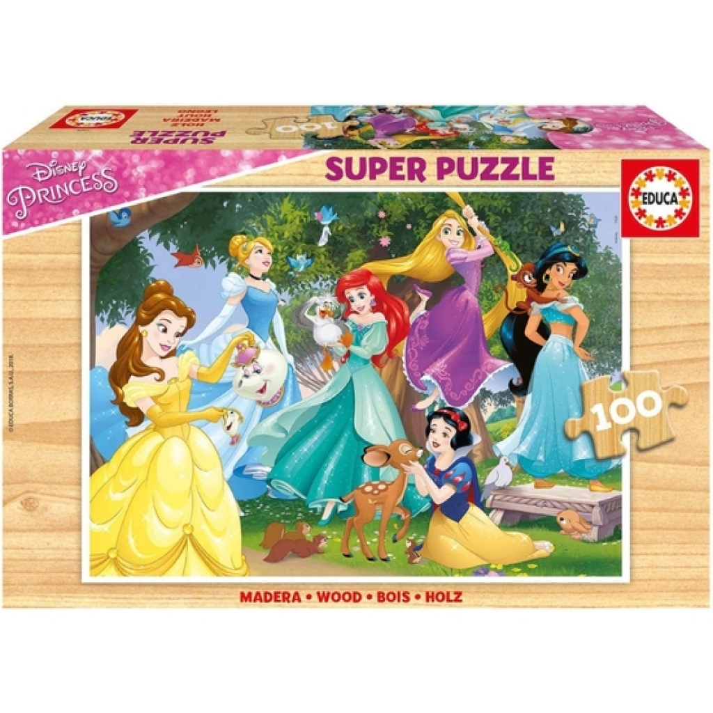 Princesas disney puzzle madera 100 piezas
