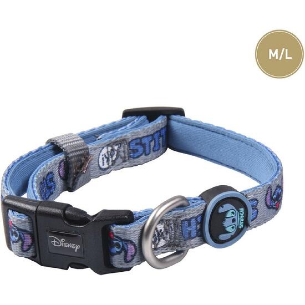 Collar premium para perros m/l stitch dark blue