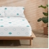 Juego de sábanas con almohada y bajera estampadas a juego 100% algodón modelo bici para cama de 135/140 (210x270)