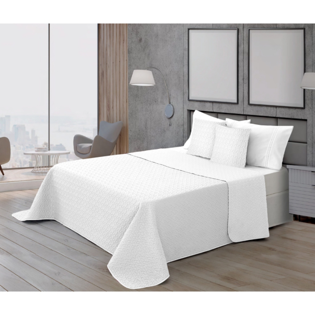 Bouti microsatén 100 gr modelo blanco para cama de 135 (235x270 centímetros.)