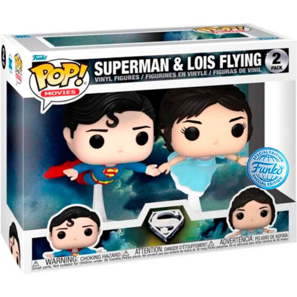 Blister 2 figuras pop dc comics superman & lois flying exclusive