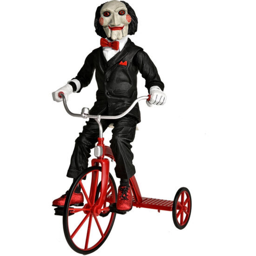 Figura billy the puppet triciclo saw con sonido 33 centímetros