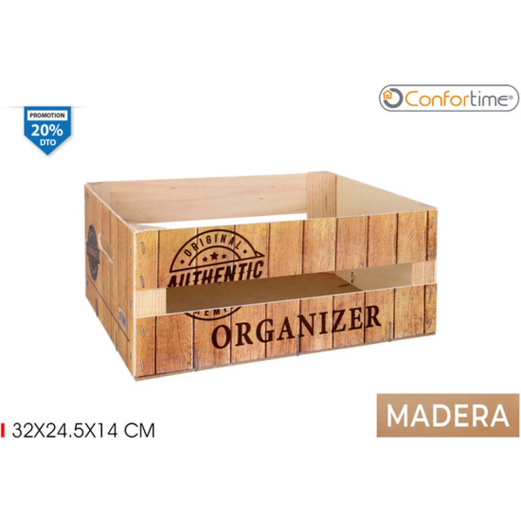 Caja wood mate 32x24.5x14 organizer confortime