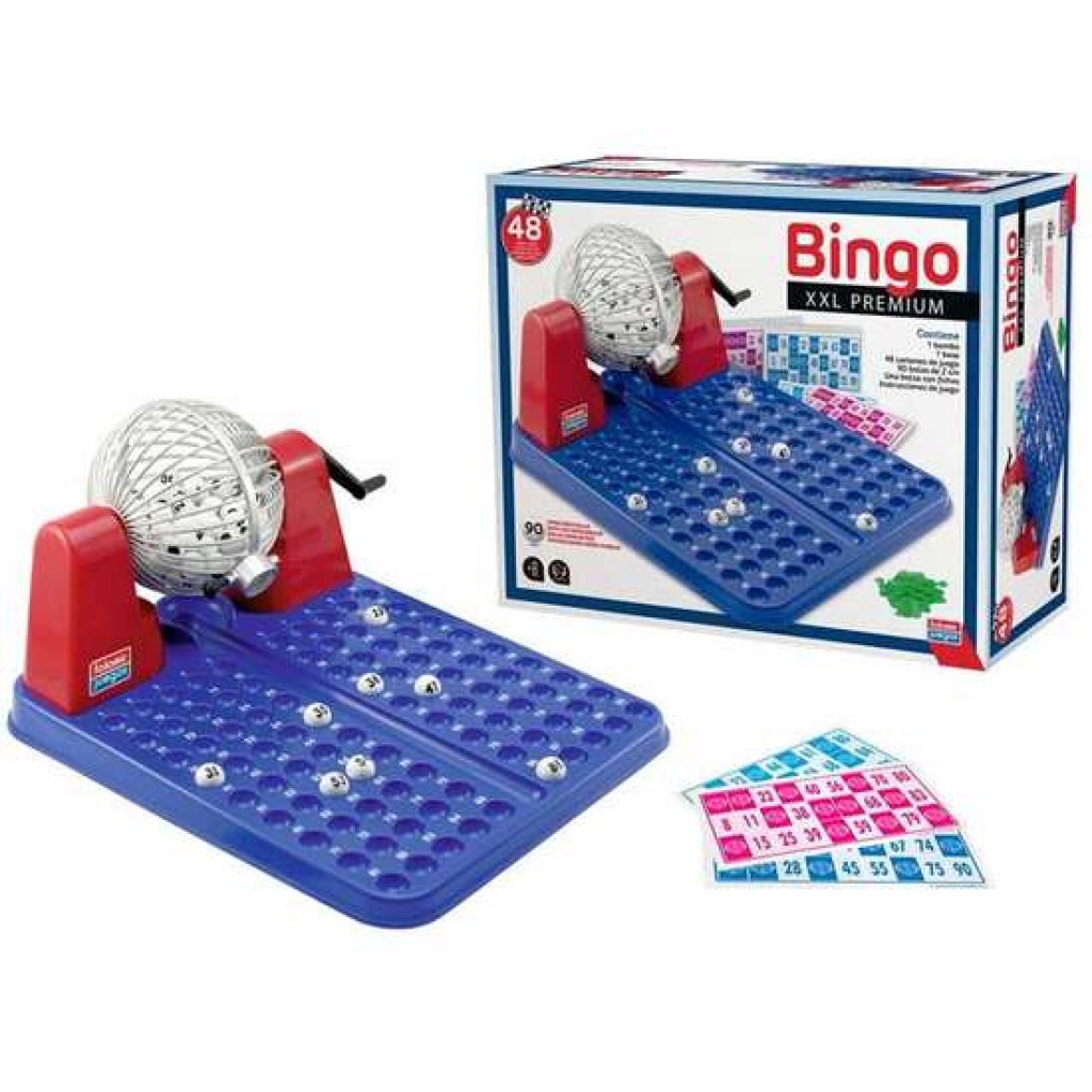 Bingo xxl premium 48 cartones y bolas imborrables 40x33x21 centímetros