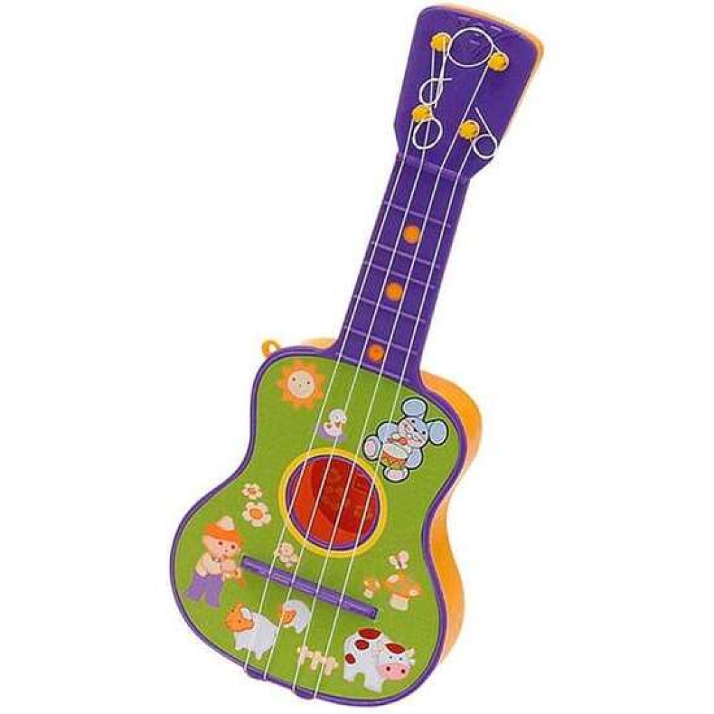 Guitarra 4 cuerdas, en bolsa y pestaña 36x15x4 centímetros