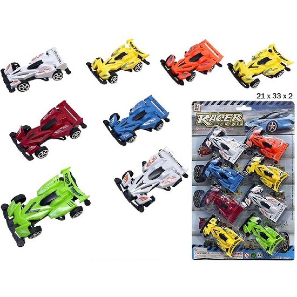 Blister 8 coches carreras racer