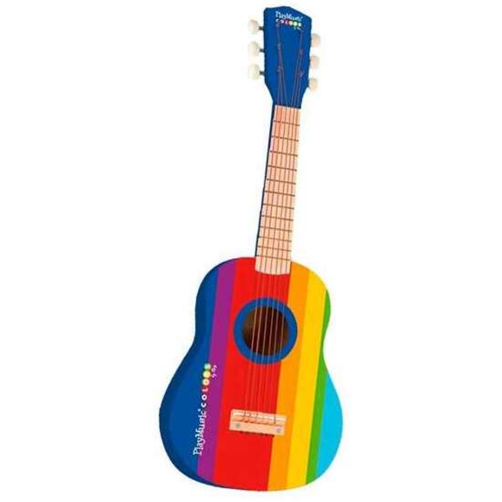 Guitarra de madera pintada 55 centímetros.