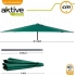 Parasol 300 centímetros con chimenea y mástil de aluminio 3,8 centímetros color verde