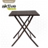 Conjunto de mesa cuadrada plegable (60x72 centímetros) + 2 sillas de ratán (44x83,5 centímetros) aktive