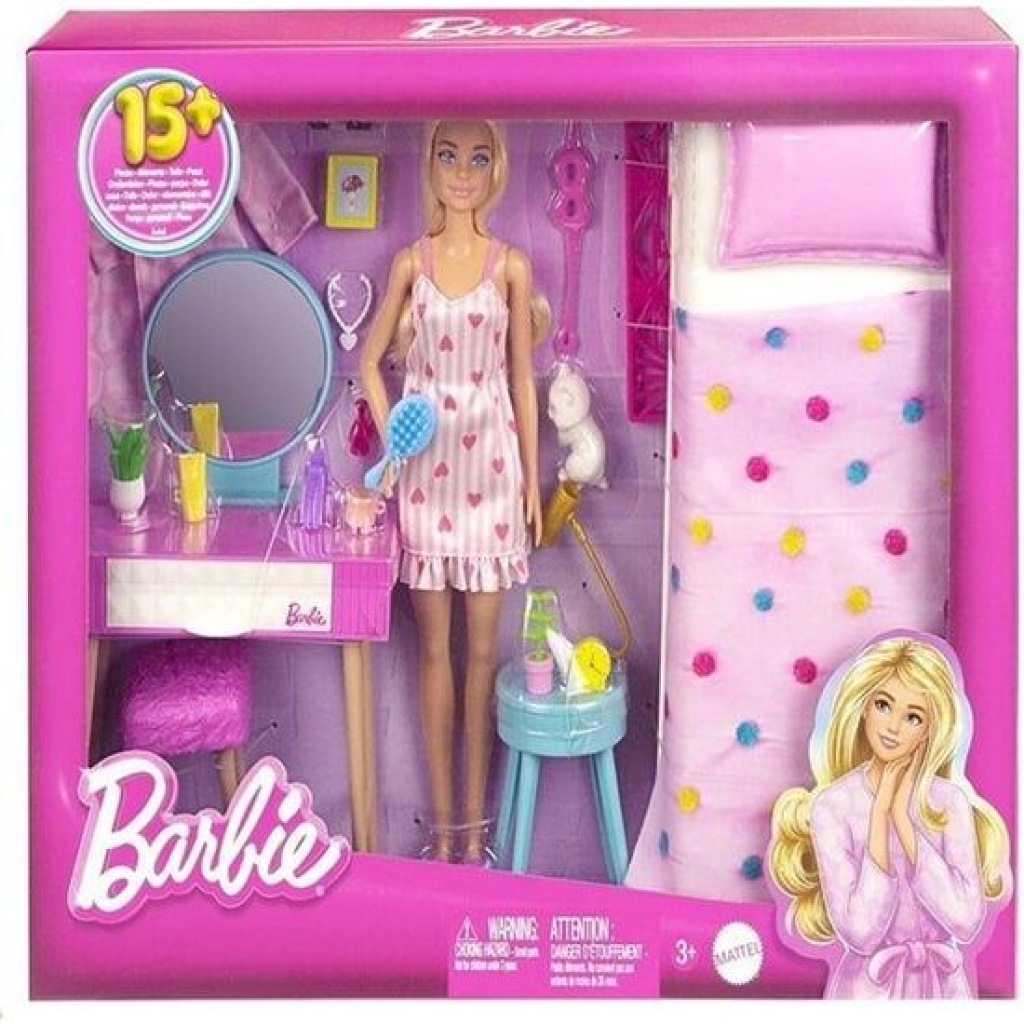 Muñeca + dormitorio barbie