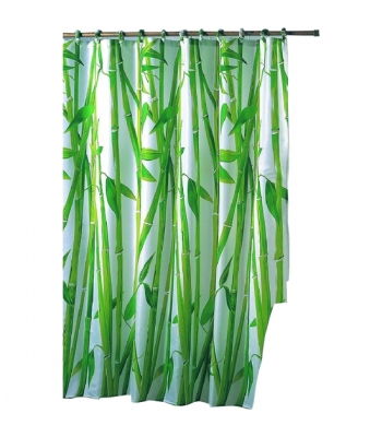 Cortina de bano bambu 100% polyester 180*200 centímetros anti-bacterias + antimohos