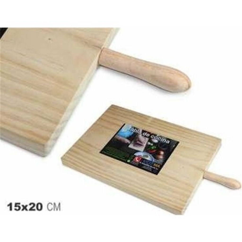 Tabla de cortar madera rectangular 15x20 centímetros