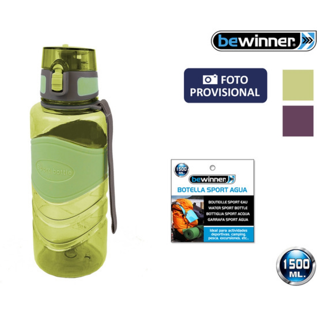 Botella sport agua 1500 mililitros bewinner - colores surtidos