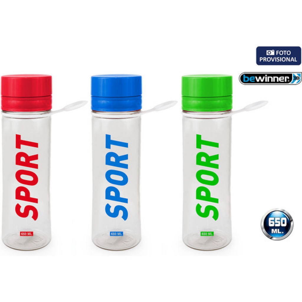 Botella sport agua 650 mililitros bewinner - colores surtidos
